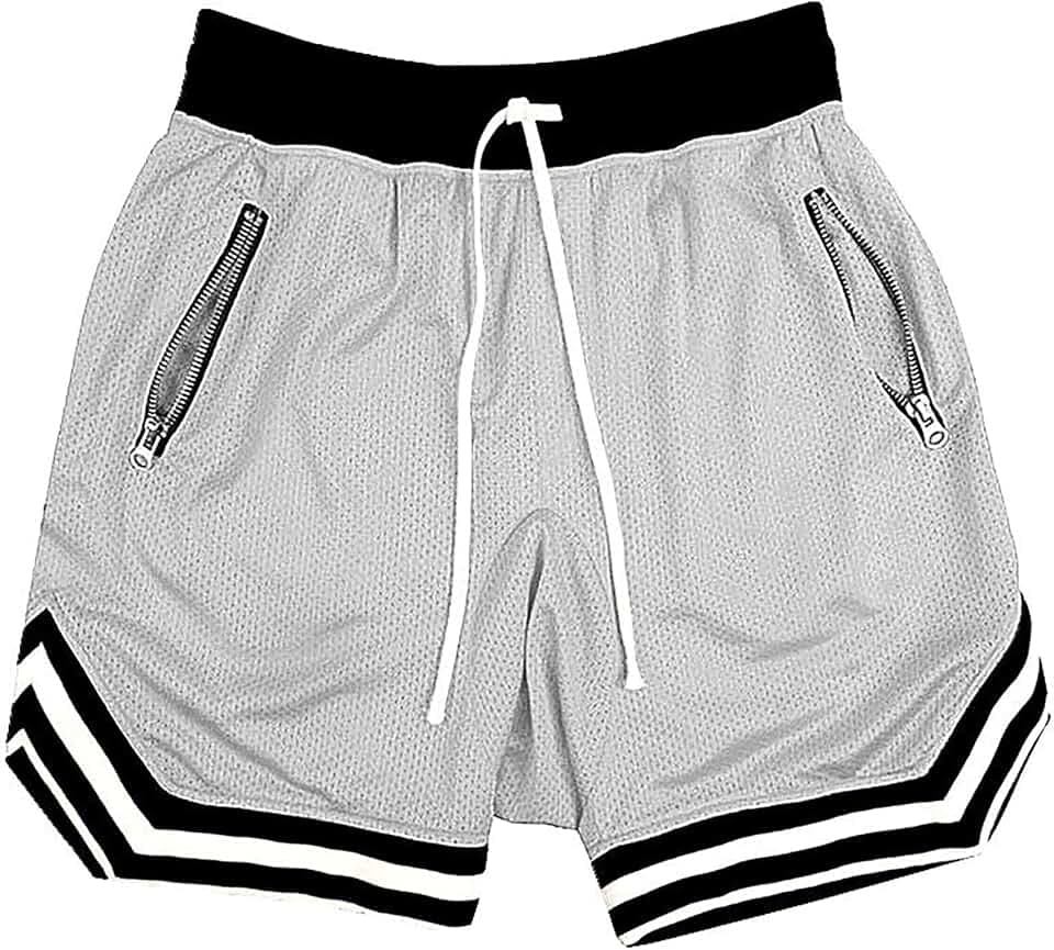 DIOTSR Mens Mesh Basketball Shorts Running Athletic Gym Workout Shorts with Zip Pocket