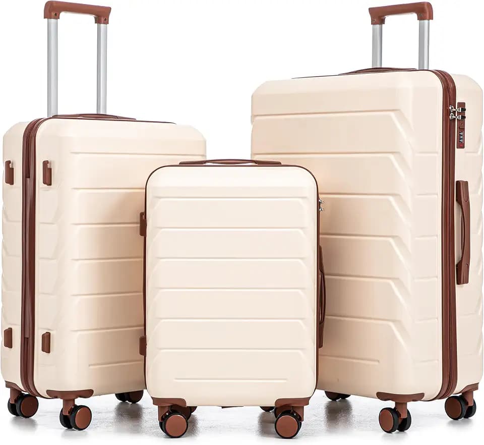 Luggages Sets 3pcs ABS Hardside Luggage Sets Spinner Wheels Suitcase with Lock