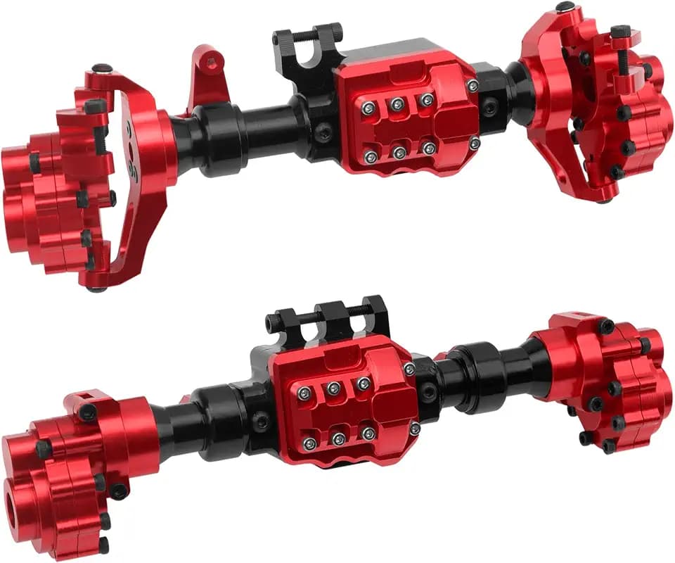 ShareGoo Aluminum Alloy Front & Rear Portal Axle Housing Set Compatible with Traxxas TRX4 Defender Bronco 1/10 RC Crawler Car Upgrades Part (Red)