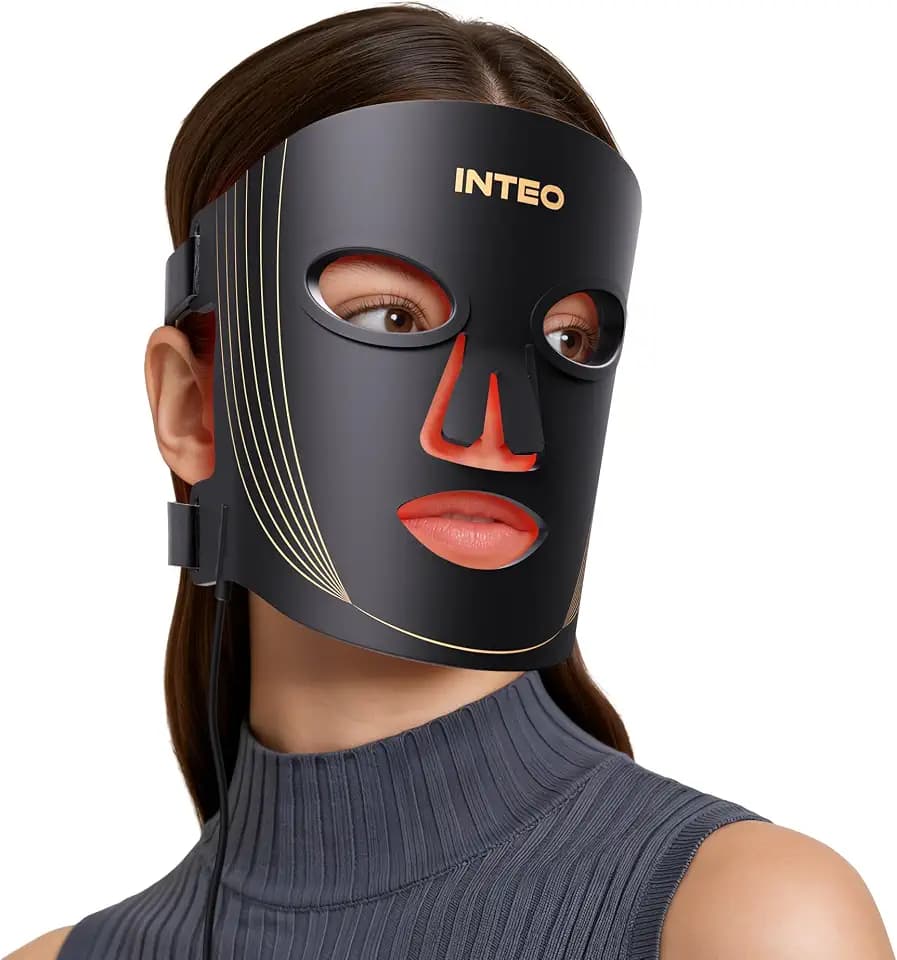 INTEO Red Light Therapy Mask for Face, 850nm NIR, Red/Blue LED Light Mask