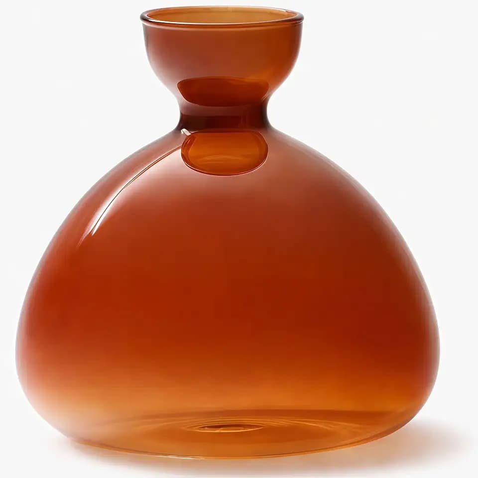 Amber Avocado Vase, 6 in Borosilicate Glass Seed Starter