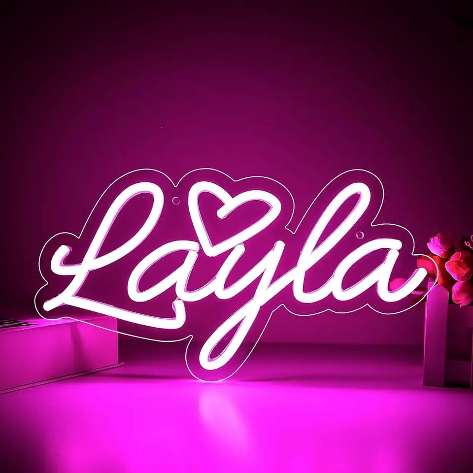 Layla Name Neon Sign for Wall Decor Layla LED Sign for Man Cave Bedroom