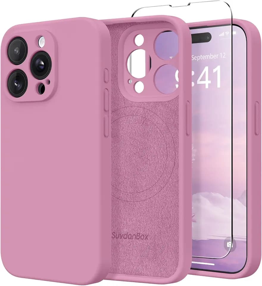 Magnetic for iPhone 15 Pro Case Silicone Blackcurrant