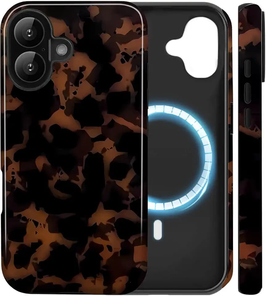Magnetic for iPhone 16 Case Tortoiseshell Leopard Turtle Case