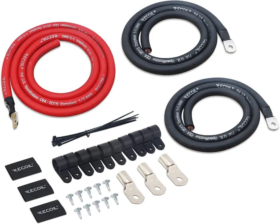 Recoil PBG3 1/0 Gauge OFC Wire Big 3 Amp Wiring Upgrade Kits Car Audio