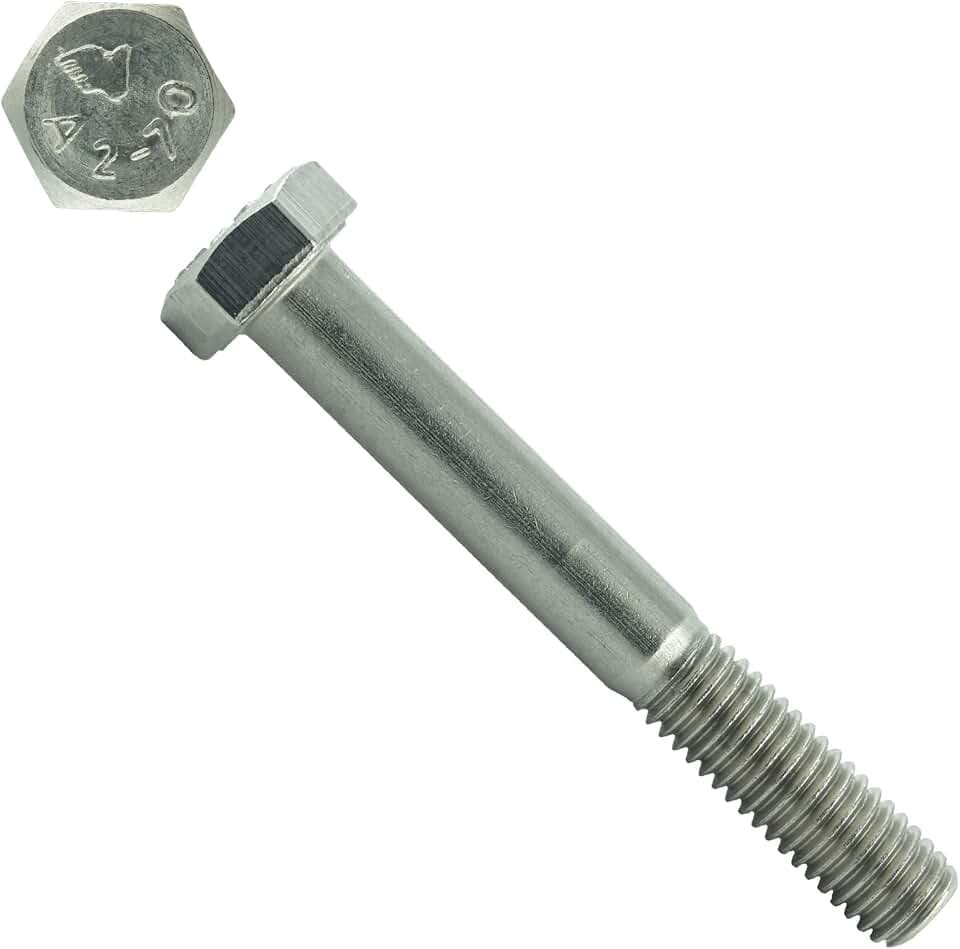 M10 x 120 mm Sechskantschrauben mit Schaft (10 Stück) - DIN 931 - ISO 4014 - Maschinenschrauben mit Teilgewinde - Gewindeschrauben - Edelstahl A2 V2A - rostfrei