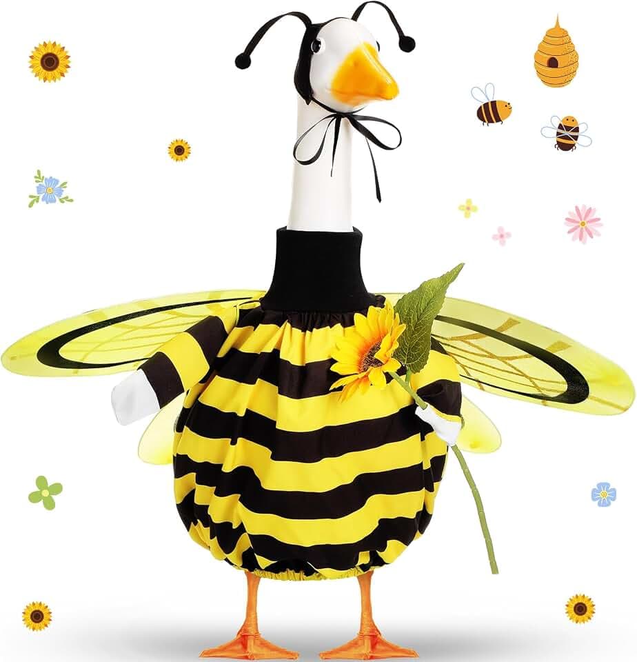 FuWeave Bee Porch Goose Outfit 23" Duck Clothes with Wings Sunflower