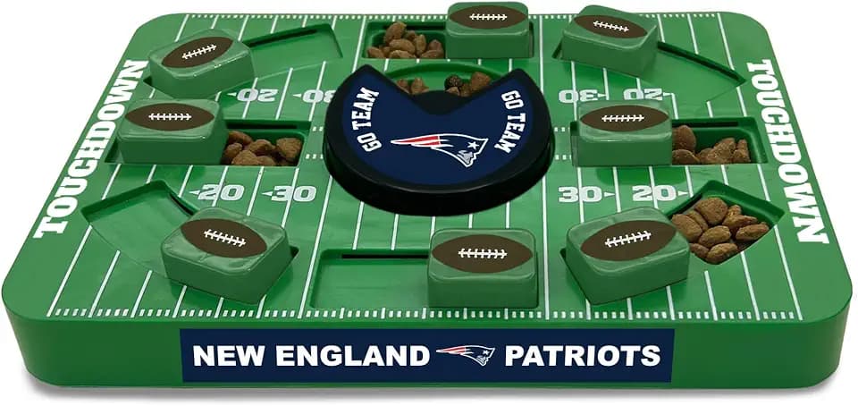 Pets First NFL New England Patriots Large Puzzle Toy for Dogs, Slow Feeder Board for Pets, New Bigger Size, Interactive Doggie Treat Toy