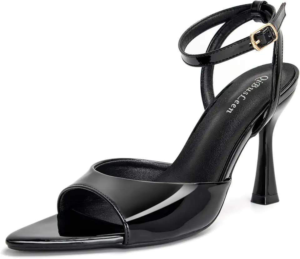 Stiletto High Heels for Women Sexy Pointed Open Toe Ankle Strap Sandals Women's Comfort Kitten Heeled Sandals for Bridal Prom Wedding Party Dress Shoes