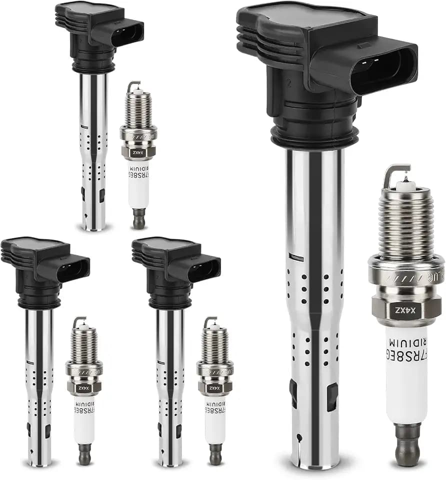 UF575 Ignition Coil & 1675 Double Iridium Spark Plug for Volkswagen Tiguan