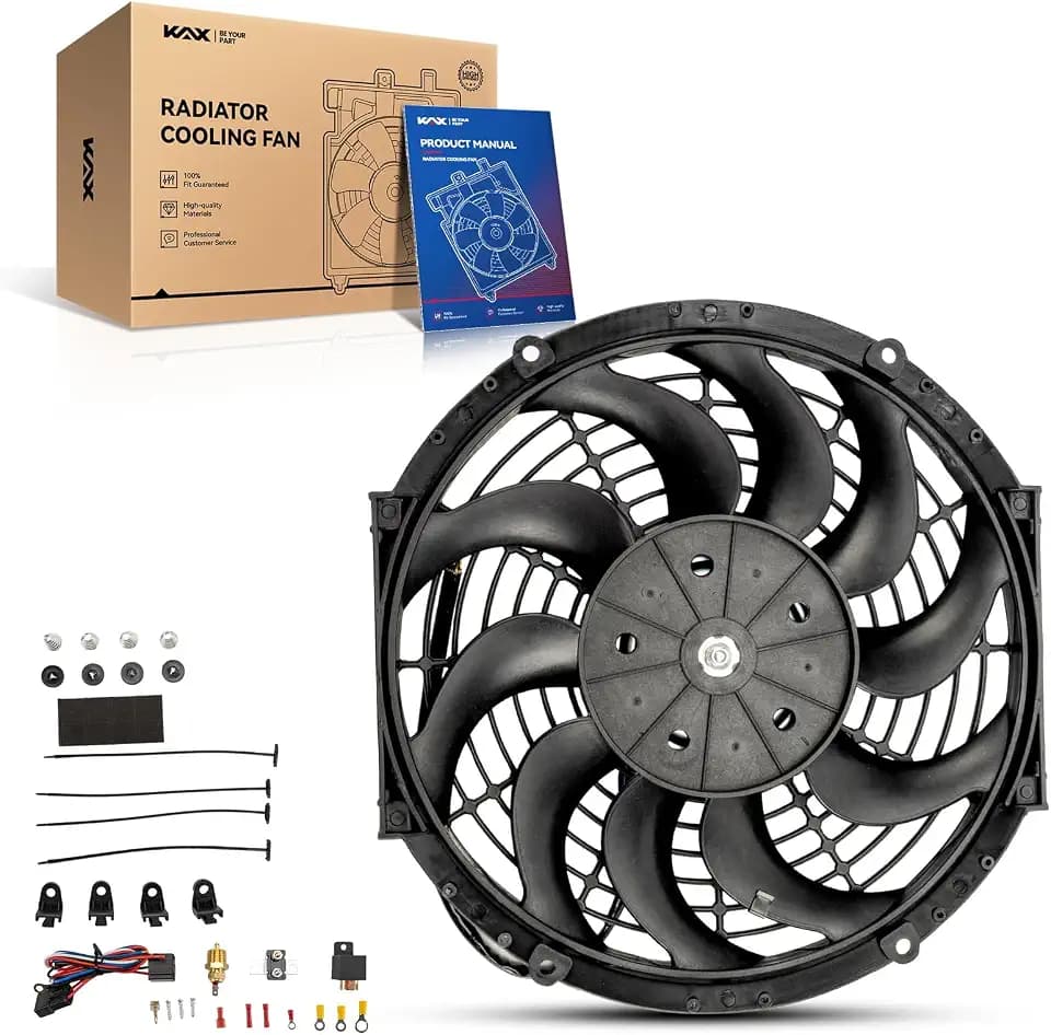 KAX 12 inch Universal Slim Fan Push Pull Electric Radiator Fan 12V
