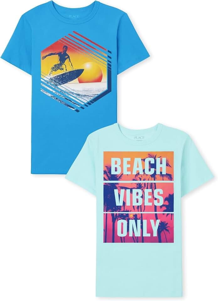The Children's Place Boys Gamer,Sports,Cars Short Sleeve Graphic T-Shirts,2 Pack