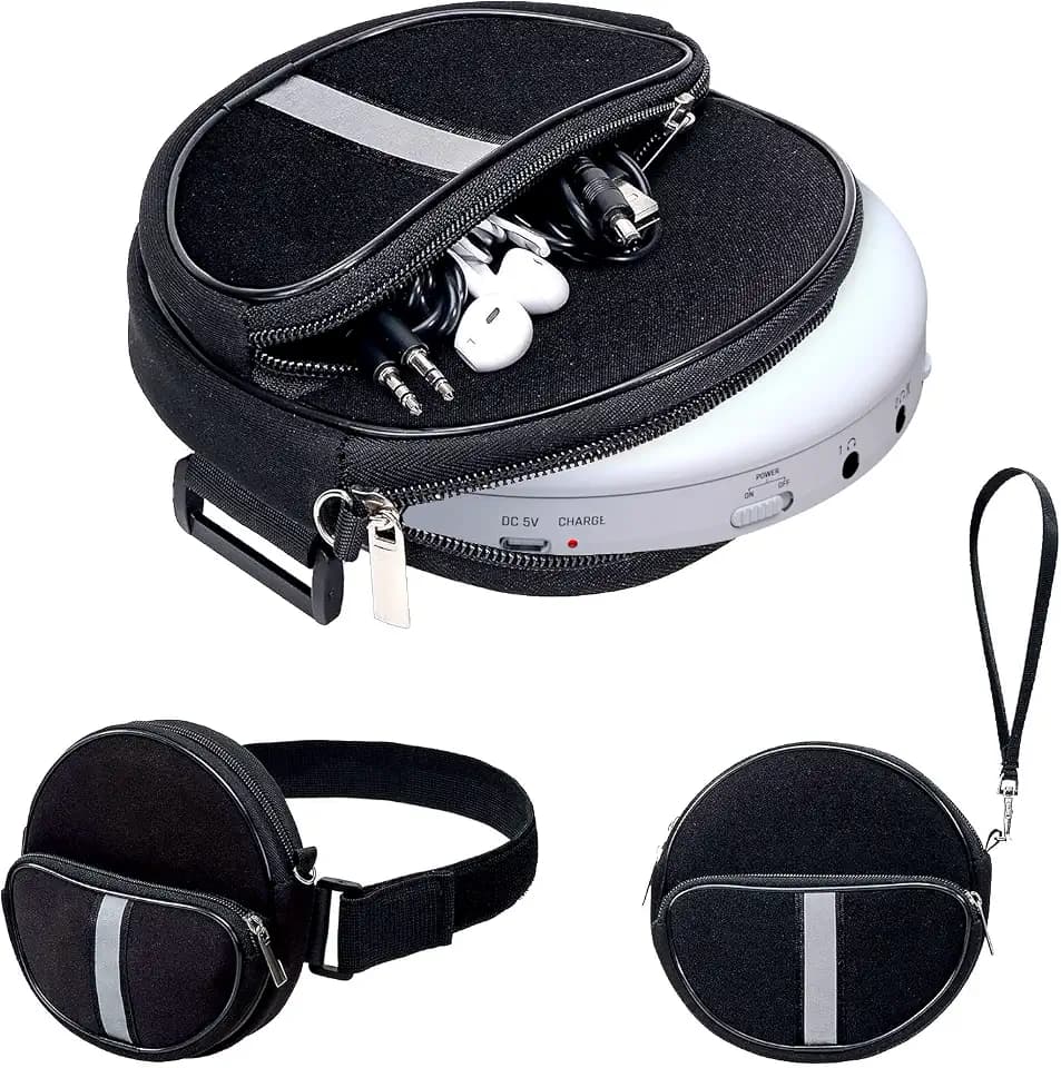 CD Player Case, Waterproof Portable Carrier, Adjustable Strap
