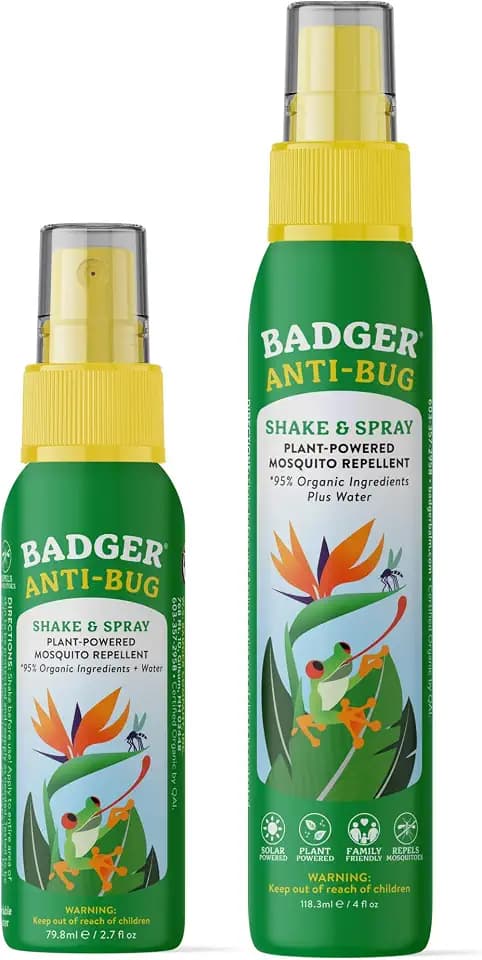 Badger Bug Spray Combo Pack, DEET-Free Citronella, Non-Toxic, 4oz + 2.7oz