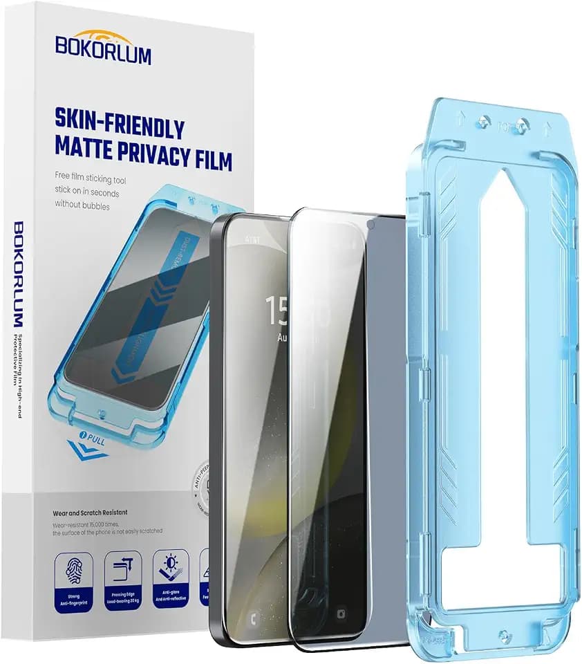 2 Pack for samsung galaxy s24 ultra screen protector privacy,Matte,Military Grade Shatterproof,9H+ Hardness,Full Coverage,Auto Dust Removal,No Bubbles,Anti-Spy Tempered Glass Film,Bright edged frosted finish,ultrathin,Easy Installation. (Privacy, S24 Ultra)