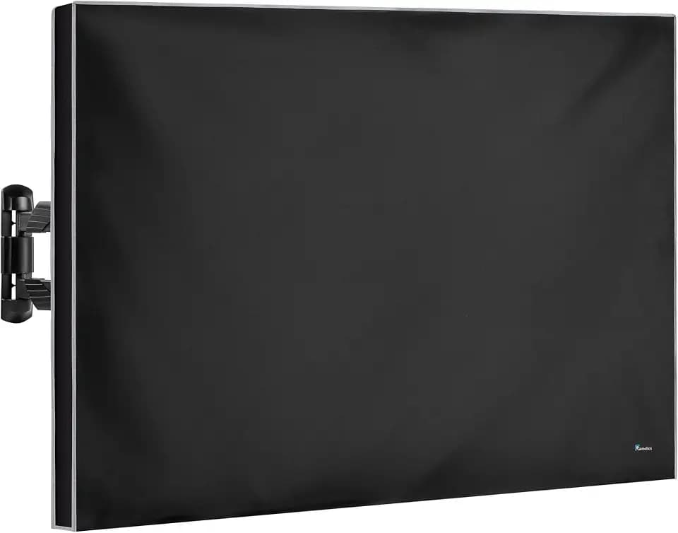 Garnetics Outdoor TV Cover 55 Inch Weatherproof Waterproof - 600D Heavy Duty for Outside 55, 55 Inch TV Cover Outdoor Enclosure with Bottom & Remote Pocket, Fits 52-55 Flat Screen,