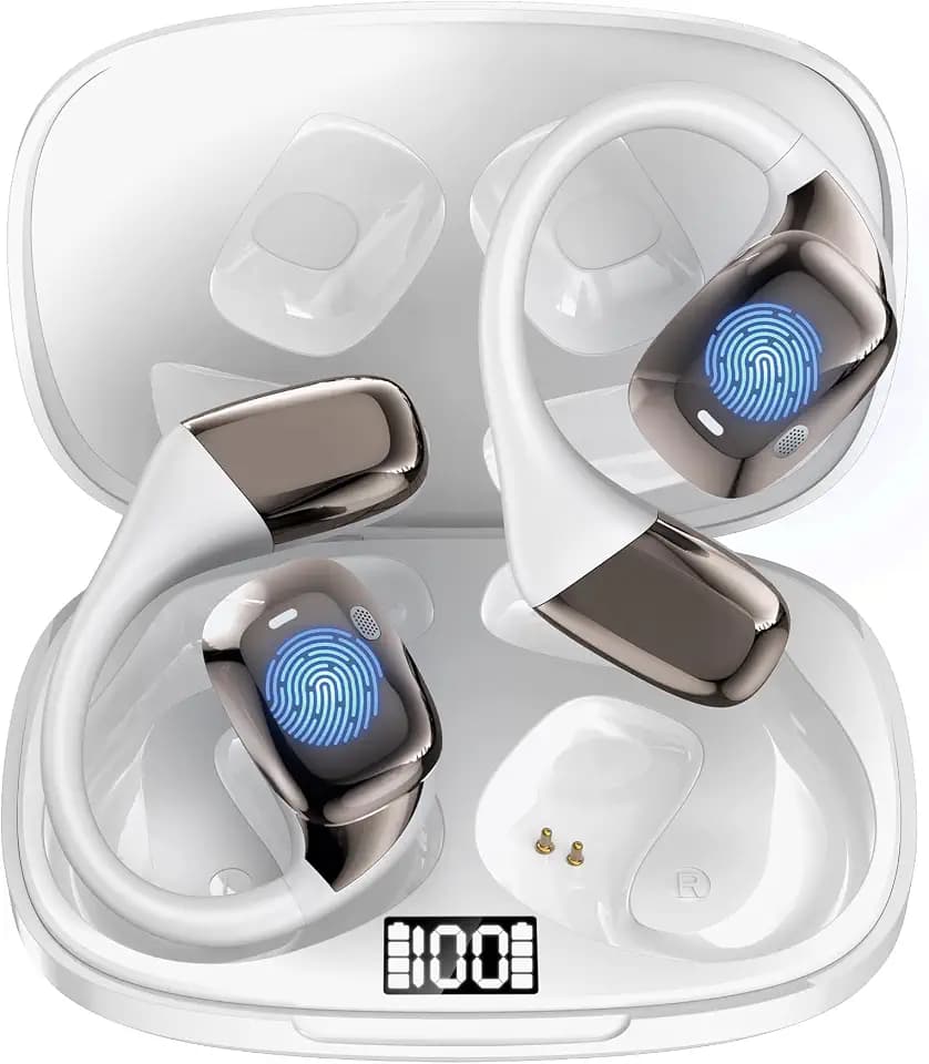 AI Translation Earbuds Real Time Languages Translator Ear Buds Audifonos Traductores Inglés Español 3-in-1 Translating Wireless Earphone Bluetooth Headphones for Travel Business Meeting Learning White