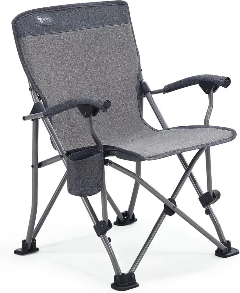 Busy Bee Oversized Kids Camping Chair with Cup Holder, High Back Toddler Chair Kids Folding Chair, Perfect for Beach & Outdoor, Supports 150 Lbs.