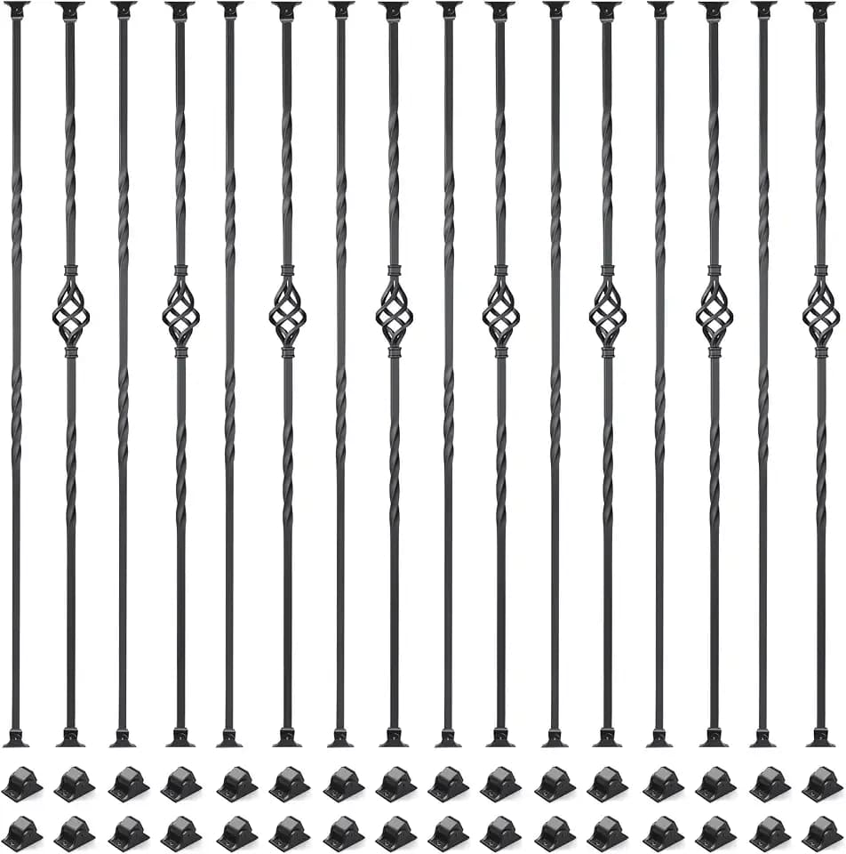 16 Pack Staircase Balusters, Iron Balusters for Staircase Indoor