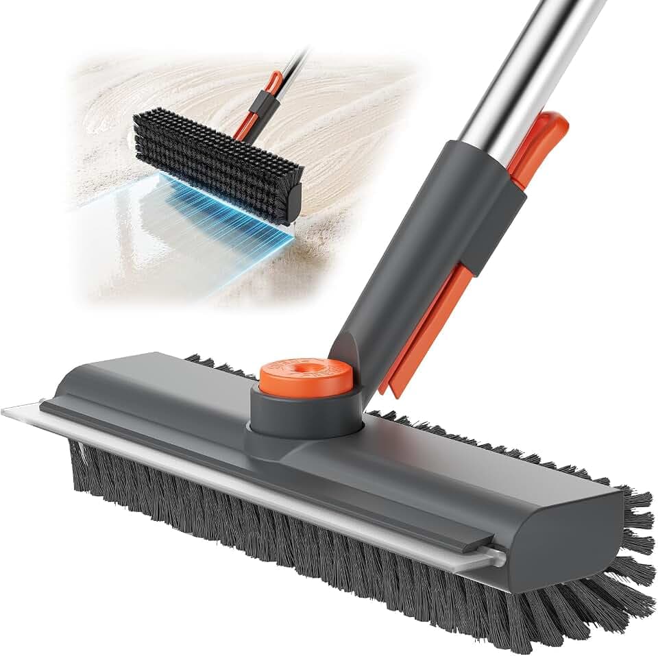 AIR U+ Schrubber mit Stiel - Reinigungsbürste mit Abzieher Boden 3 in 1