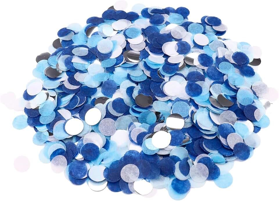 GoldRock 50g Konfetti Blau für Hochzeit, Geburtstag - 6000 Stück Tischdeko, Streudeko, Glitzer Silber Bunt für Gender Reveal, Luftballons, Tisch, Geschenkbox