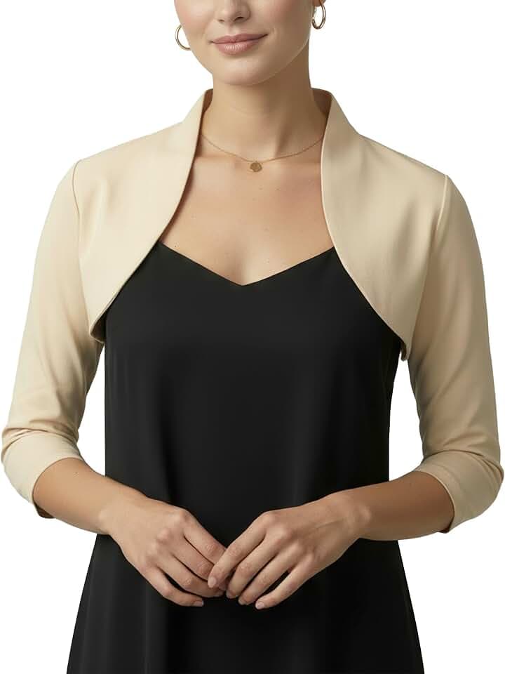 BlackButterfly Bolero Damen 3/4-Arm Tailliert Stretch