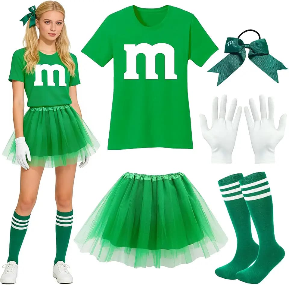 M Aufdruck Tshirt Faschingskostüme,M Kostüm Damen,Gruppen Kostüm Faschingskostüme Damen,Lustig GruppenKostüm,T Shirt mit Tutu Handschuhe,Karneval Kostüm MM Outfits für Faschings