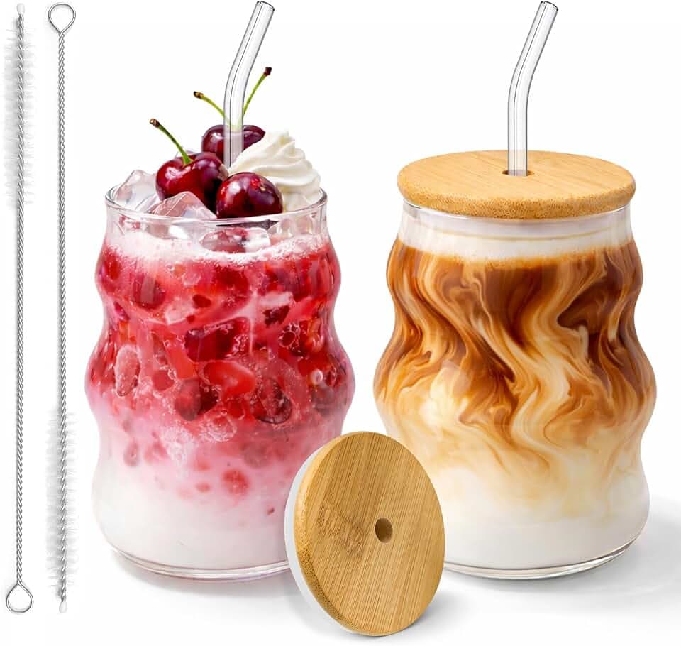 Bubble Gläser 2er Set, 530 ml Borosilikatglas Trinkgläser