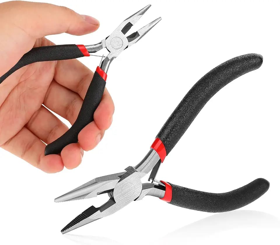 Multifunktionale Spitzzange und Kneifzange für Schmuck- und Drahtarbeiten, Kabelschneider und Crimper