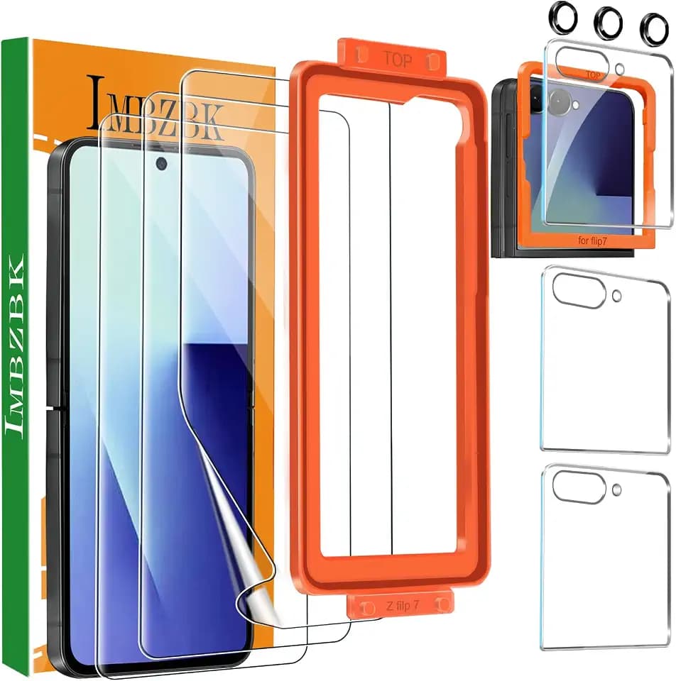 IMBZBK 9 in 1 Screen Protector for Samsung Galaxy Z Flip 7, 3+3+3 Pack