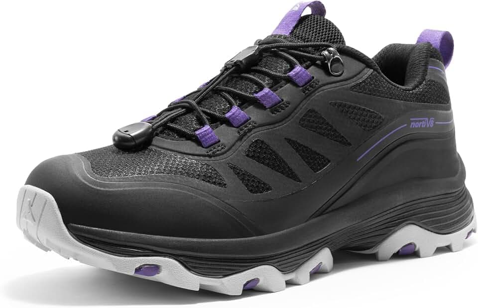 NORTIV 8 Women's Waterproof Hiking Shoes Quick Laces Outdoors Walking Trekking Camping Tennis Sneakers Canyon