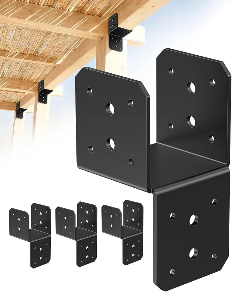 4 Pack Black Joist Hanger Brarket, 4 x4 Brackets for Wood