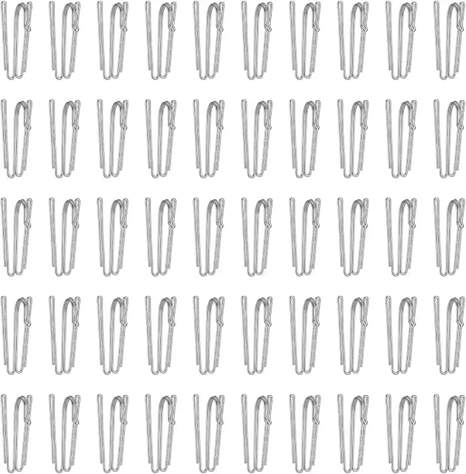 50 Stück Gardinenhaken Metall,4 Zinken,Haken für Vorhänge