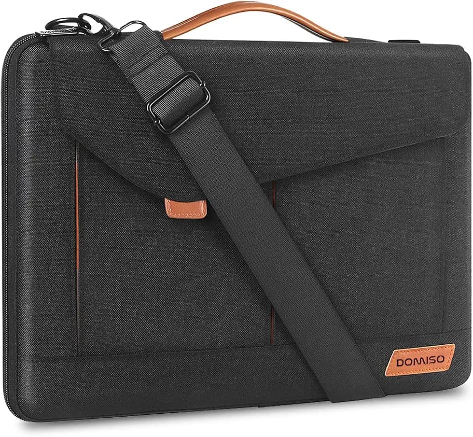 DOMISO 17-17.3 Inch Laptop Sleeve Bag Business Briefcase Messenger Bag Compatible with 17.3" Dell Computer/HP Pavilion 17/ProBook 470/MSI GS73VR Stealth PRO/Dell/Lenovo/Acer/ASUS,Black