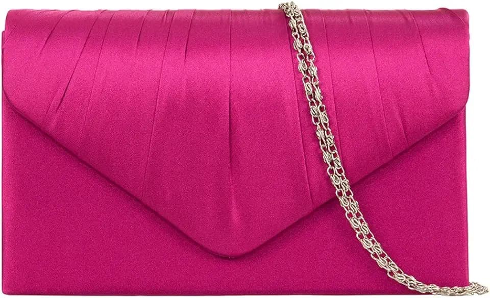 Clutch / Abendtasche, Satin, Rosa