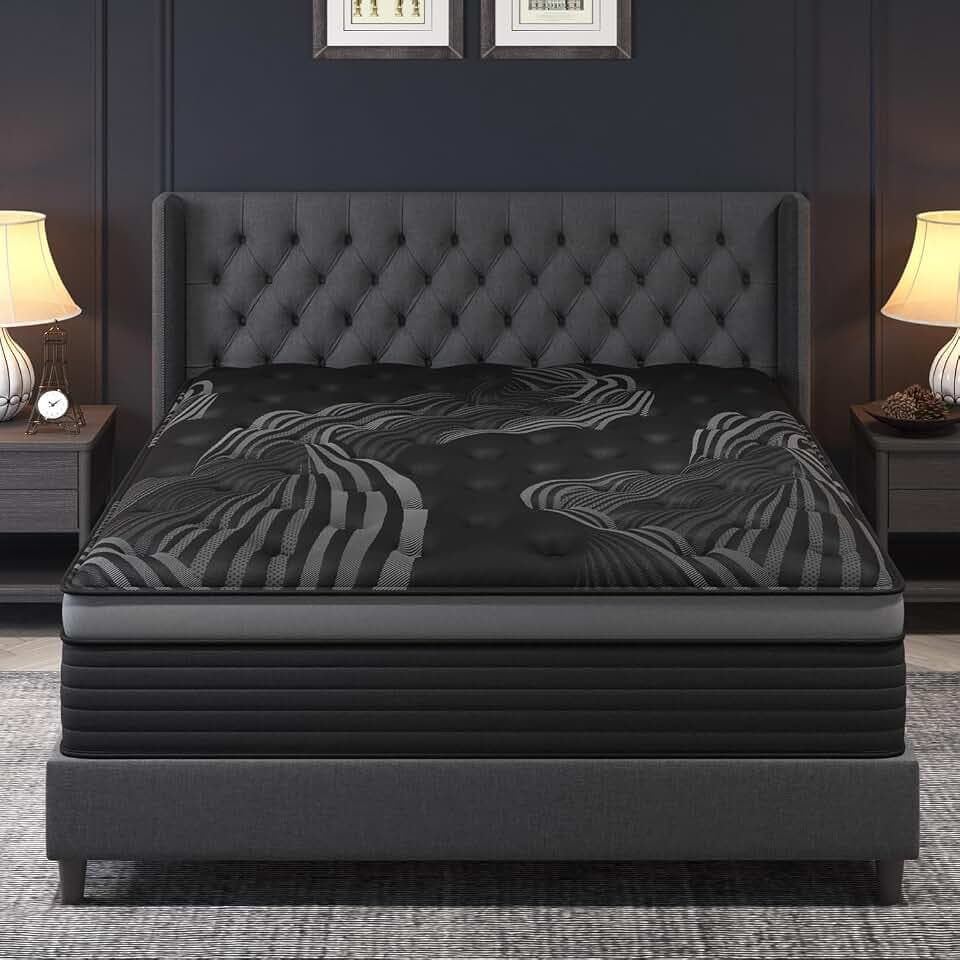 King Mattress, 14 Inch Hybrid Mattresses, Medium-Firm Feel with Pocket Springs & Cooling Gel Memory Foam, CertiPUR-US Certified for Enhanced Support, Cooling & Motion Isolation