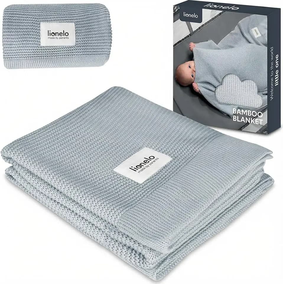 Lionelo Bamboo Blanket, Babydecke, Kuscheldecke Baby, leichte Bambusdecke