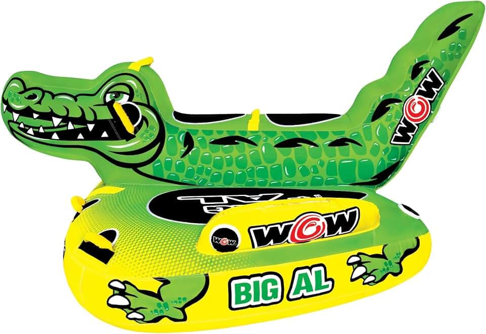 WOW Sports Big Al Alligator Towable Tube - 1-4 Person - Nylon Cover