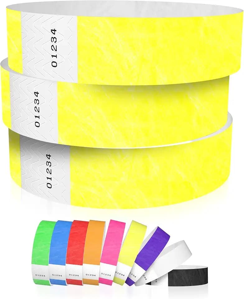 1,200 WristCo Neon Yellow Tyvek Wristbands for Events