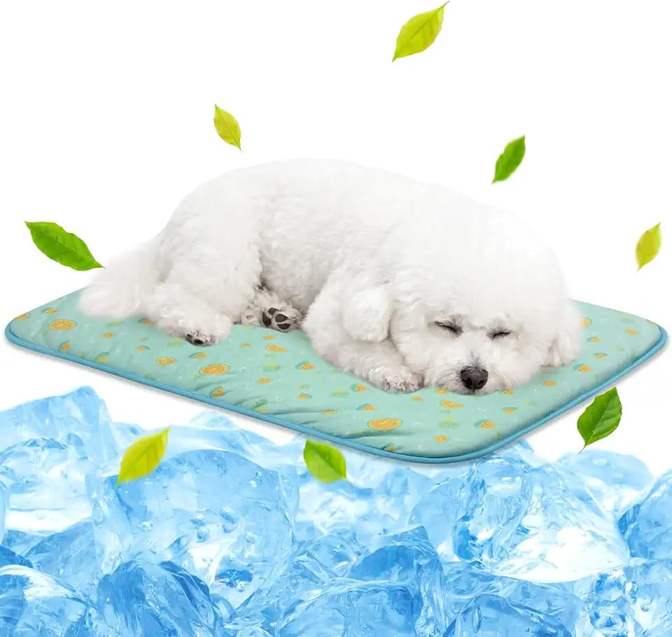 NWK Pack of 4 Pet Cooling Mat Q-Max>0.345 for Dogs & Cats (Green Fruit, M)