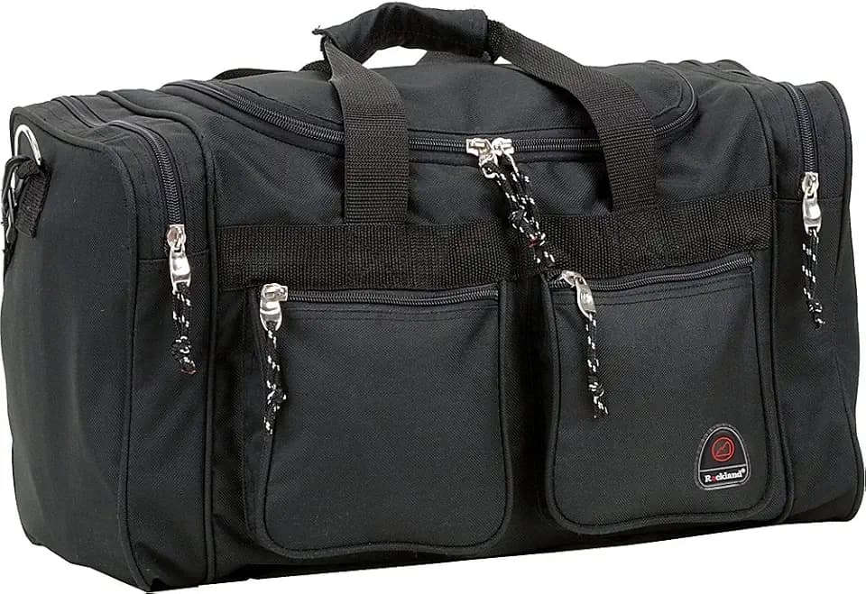 Rockland Duffel Bag, Black, 18.5 in X 10.5 in X 8.5 in