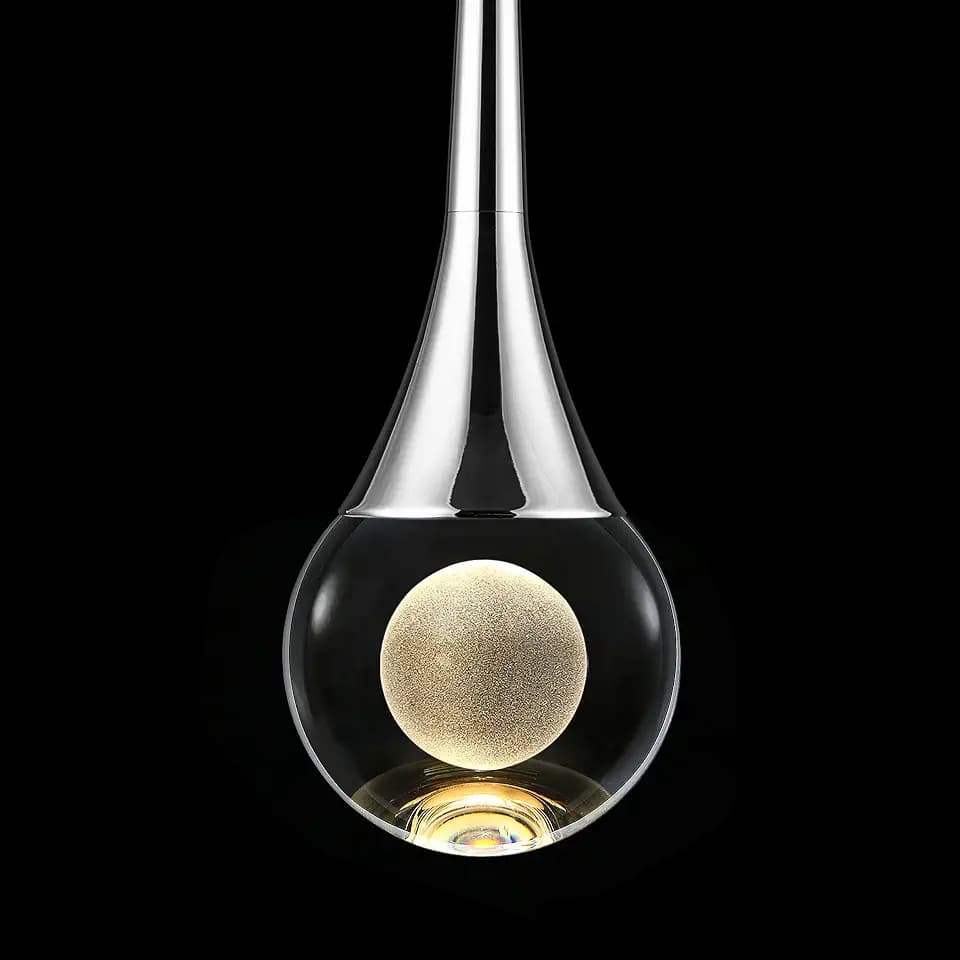 Untrammelife Modern Pendant Light Kitchen Island K9 Crystal Brushed Nickel
