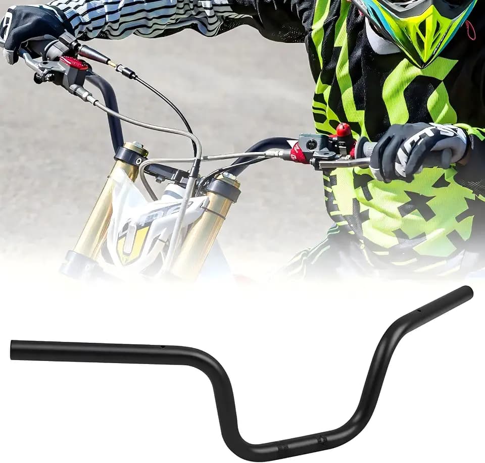 1 Pcs 7/8" 22mm Dirt Bike Handlebars Atv Motorcycle Handlebars for Motocross Atv Dirt Bike, Black (Mid Rise Drag Bar)