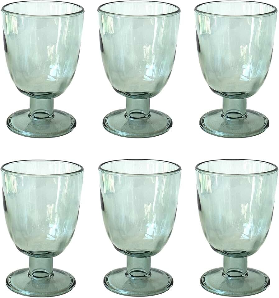 Rustic Acrylic Wine Glass - Recycle Green - 14 oz - Set of 6