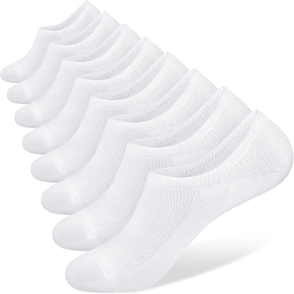 SIXDAYSOX No Show Socks for Men 6/8 pack Cotton Thin Low Cut Non Slip for Loafer Flats Sneakers 5-8/9-11/12-15