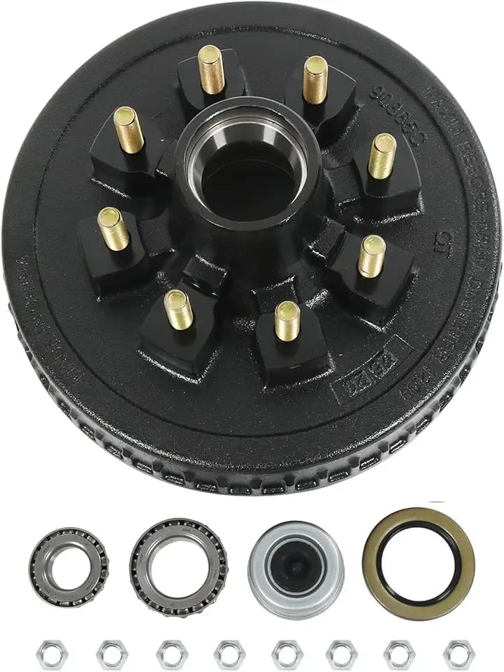 12" X 2" Trailer Brake Drum Kit 8 on 6.5" B.C. for 7000lbs Axles