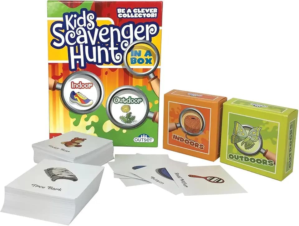 Outset Media Kids Scavenger Hunt - Children's Game - Ages 6+ - Indoor and Outdoor Scavenger Hunt Game - Develops Gross Motor Skills - for 2 or More Players Individually or Team Play
