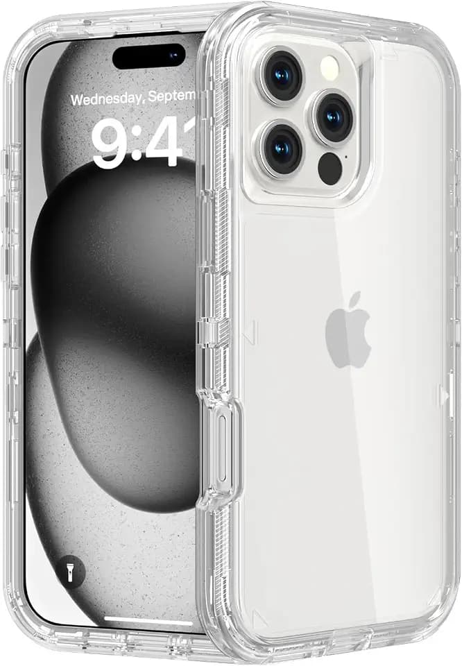 Follaroma for iPhone 16 Pro Case, Shockproof, Crystal Clear