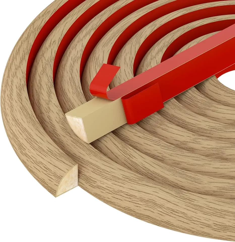 Flexible Quarter Round Molding, Peel and Stick Rubber Trim Moulding, 20ft