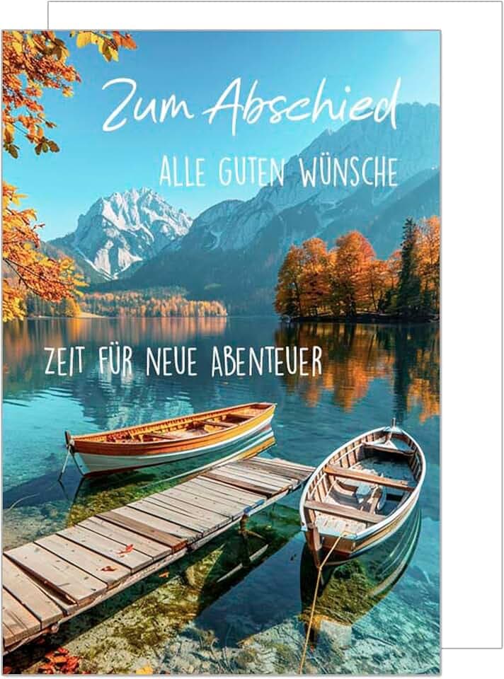 Edition Seidel Premium XXL Maxi Glückwunschkarte zum Abschied mit Umschlag Format DIN A4. Abschiedskarte Ruhestand Karte Mann Frau Kollege Kollegin See Landschaft (A4-AS135)